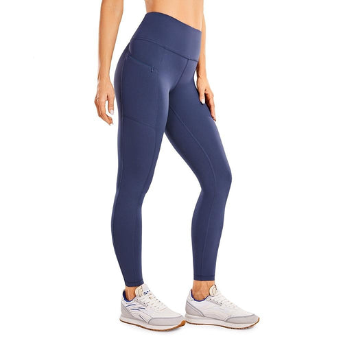 Women's Naked Feeling High Waisted Yoga Pants Gym Tights Soft Workout Leggings with Zip Pockets- 28 Inches-0