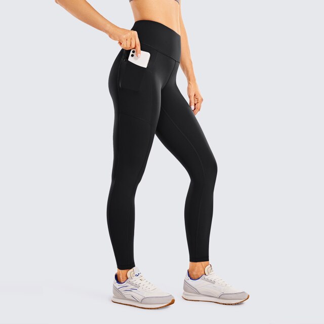 Women's Naked Feeling High Waisted Yoga Pants Gym Tights Soft Workout Leggings with Zip Pockets- 28 Inches-5