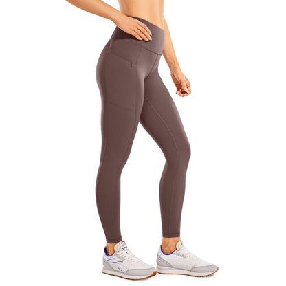 Women's Naked Feeling High Waisted Yoga Pants Gym Tights Soft Workout Leggings with Zip Pockets- 28 Inches-3