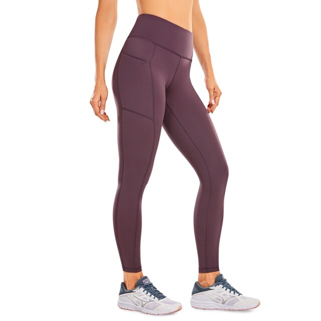 Women's Naked Feeling High Waisted Yoga Pants Gym Tights Soft Workout Leggings with Zip Pockets- 28 Inches-2