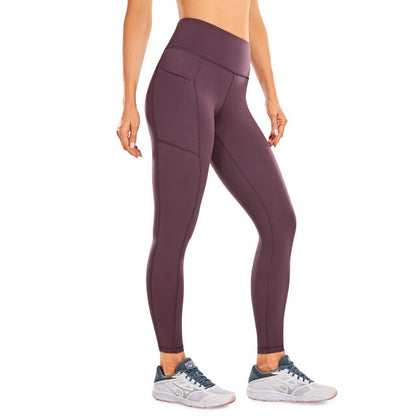 Women's Naked Feeling High Waisted Yoga Pants Gym Tights Soft Workout Leggings with Zip Pockets- 28 Inches-2